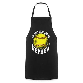Je suis juste là pour mon neveu au softball - Tablier de cuisine - noir - Devant - AI Model Male 185 dark (185cm)