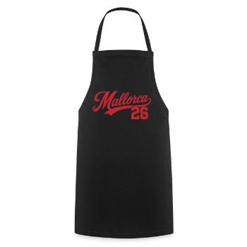 Mallorca 2026 Vintage Retro Edition - Kochschürze - Schwarz - Vorne - AI Model Male 185 dark (185cm)
