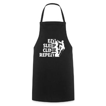 Eat Sleep Climb Repeat Climbing Saying - Cooking Apron - black - Front - AI Model Male 185 dark (185cm)