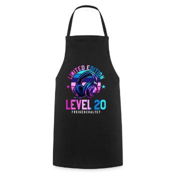 20th Birthday Boy Girls Gaming Level 20 Years - Cooking Apron - black - Front - AI Model Male 185 dark (185cm)