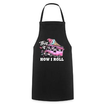 Eisdiele Eiswagen Eis Eiscreme - Cooking Apron - black - Front - AI Model Male 185 dark (185cm)