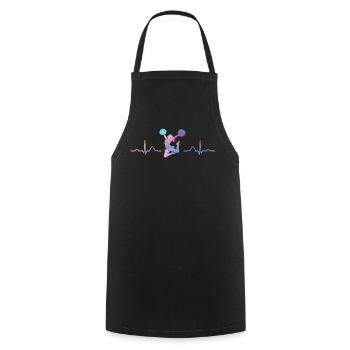 Cheerleader Cheer Mom Cheerleading - Cooking Apron - black - Front - AI Model Male 185 dark (185cm)