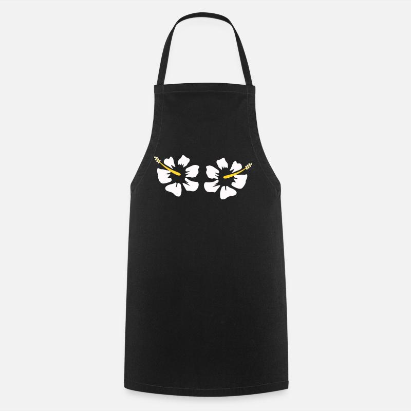 Cadeau de Noël de fleurs d’hibiscus hawaïen, fleurs d’hibiscus - Tablier de cuisine - noir
