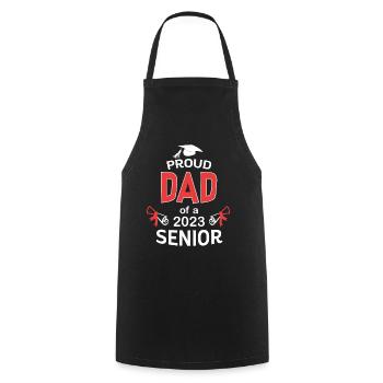 Proud Dad 2023 Senior - Tablier de cuisine - noir - Devant - AI Model Male 185 dark (185cm)