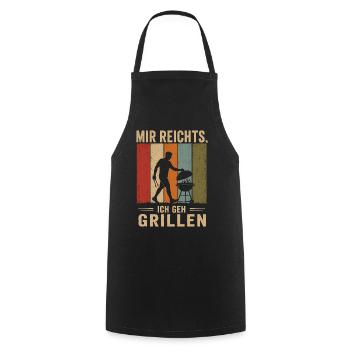 Mir reichts Ich geh grillen Vintage BBQ - Kochschürze - Schwarz - Vorne - AI Model Male 185 dark (185cm)