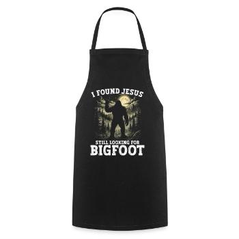 Ich habe Jesus gefunden, der immer noch Bigfoot aussah - Kochschürze - Schwarz - Vorne - AI Model Male 185 dark (185cm)