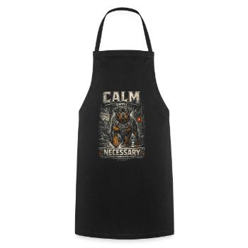 Rottweiler Dog Calm Until Necessary - Cooking Apron - black - Front - AI Model Male 185 dark (185cm)