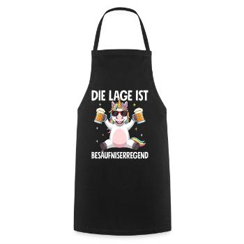 Die Lage Ist Besäufniserregend - Kochschürze - Schwarz - Vorne - AI Model Male 185 dark (185cm)