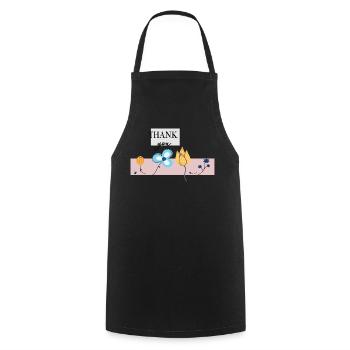 Thank you flower greeting - Cooking Apron - black - Front - AI Model Male 185 dark (185cm)