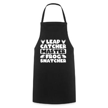 Frog Catcher Leap Catcher Master Snatcher Frog - Cooking Apron - black - Front - AI Model Male 185 dark (185cm)