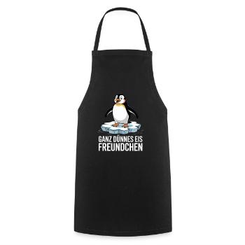  Ganz Dünnes Eis Freundchen Lustiger Pinguin - Kochschürze - Schwarz - Vorne - AI Model Male 185 dark (185cm)