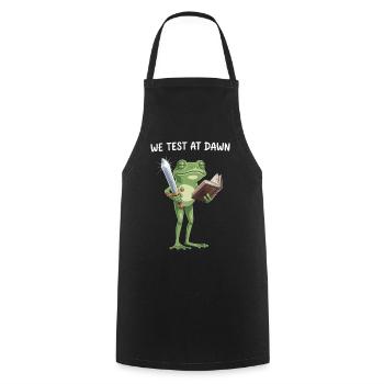 Dawn Quest Frog : Épée et Tome - Tablier de cuisine - noir - Devant - AI Model Male 185 dark (185cm)