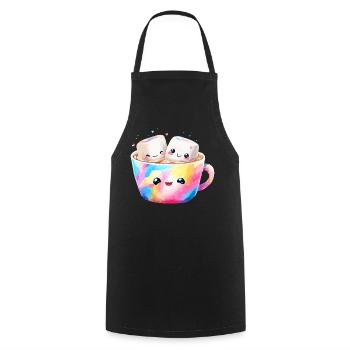 Colorful Marshmallow Coffee Mug - Cooking Apron - black - Front - AI Model Male 185 dark (185cm)
