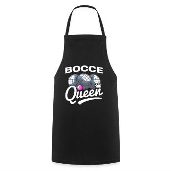 Bocce Queen Petanque Boule Boulespieler - Kochschürze - Schwarz - Vorne - AI Model Male 185 dark (185cm)