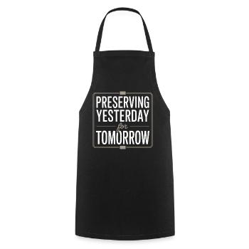 Preserving Yesterday for Tomorrow - Cooking Apron - black - Front - AI Model Male 185 dark (185cm)