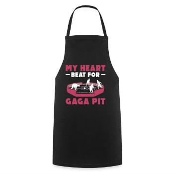My Heart Beat for Gaga Pit - Cooking Apron - black - Front - AI Model Male 185 dark (185cm)