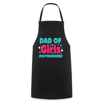 Dad of Girls Outnumbered Daddy Girl - Cooking Apron - black - Front - AI Model Male 185 dark (185cm)