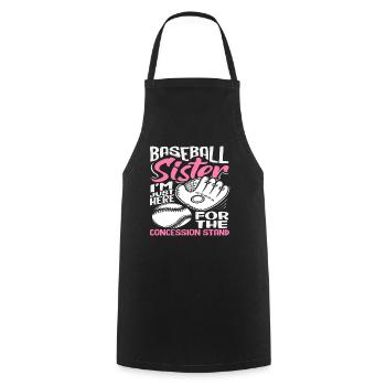 Baseball Sister Only Here for the Snack - Cooking Apron - black - Front - AI Model Male 185 dark (185cm)
