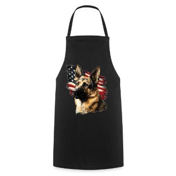 Schäferhund USA - Kochschürze - Schwarz - Vorne - AI Model Male 185 dark (185cm)