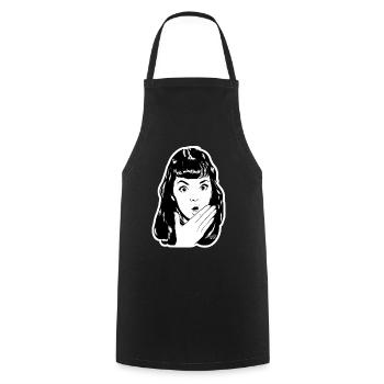 Surprised Pop Portrait - Cooking Apron - black - Front - AI Model Male 185 dark (185cm)