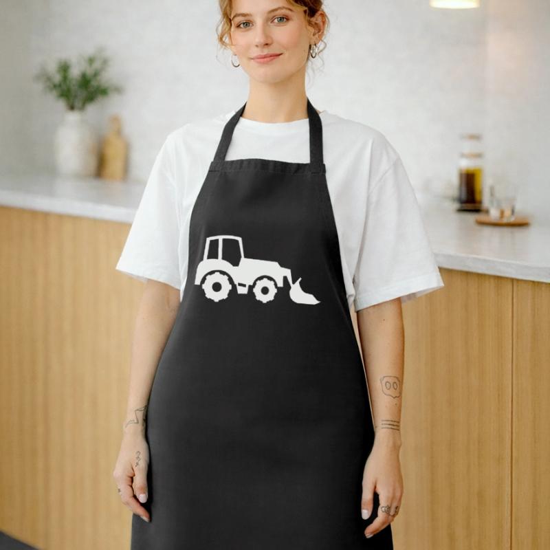 Tractor Silhouette Front End Loader Cooking Apron
