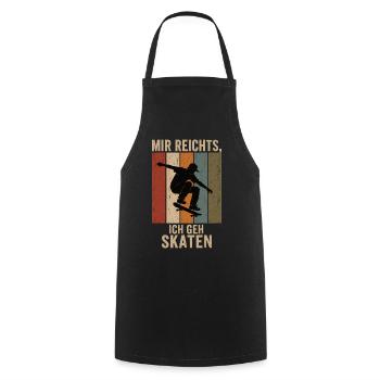 Mir reichts Ich geh skaten Retro Skater Shirt - Kochschürze - Schwarz - Vorne - AI Model Male 185 dark (185cm)
