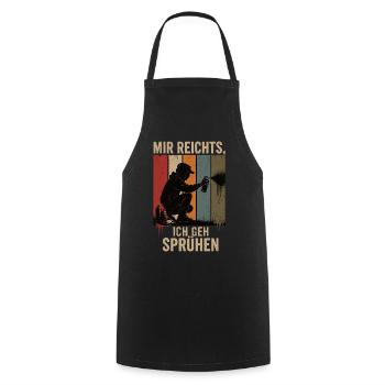 Mir reichts Ich geh sprühen Retro Graffiti Shirt - Kochschürze - Schwarz - Vorne - AI Model Male 185 dark (185cm)