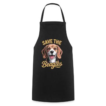 Save the Beagles - Cooking Apron - black - Front - AI Model Male 185 dark (185cm)