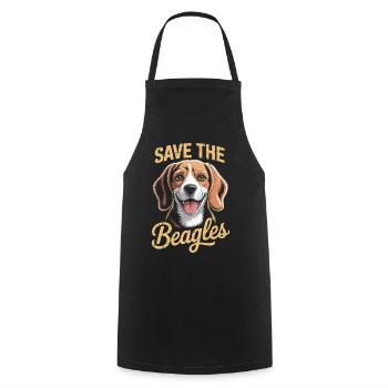 Save the Beagles Rescue Illustration - Kochschürze - Schwarz - Vorne - AI Model Male 185 dark (185cm)