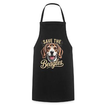 Save the Beagles - Cooking Apron - black - Front - AI Model Male 185 dark (185cm)
