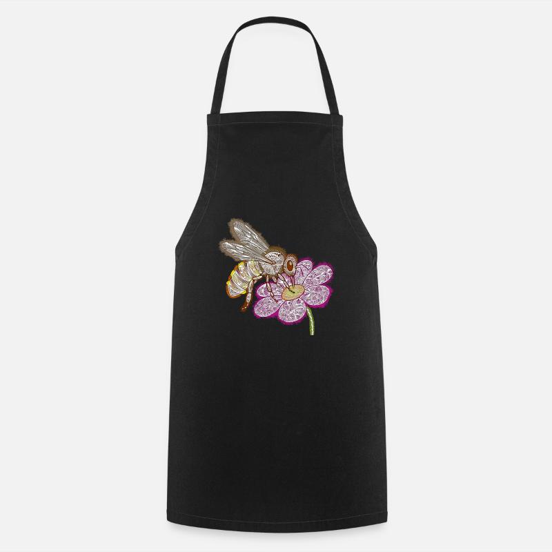 Zentangle Bee - Tablier de cuisine - noir