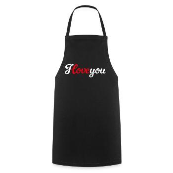 Je t’aime. Mariage en mariage avec amour. Demande en mariage - Tablier de cuisine - noir - Devant - AI Model Male 185 dark (185cm)