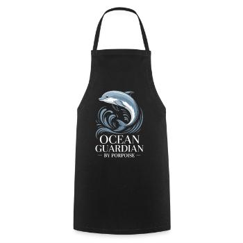 Ocean Guardian By Porpoise Schweinswal - Cooking Apron - black - Front - AI Model Male 185 dark (185cm)