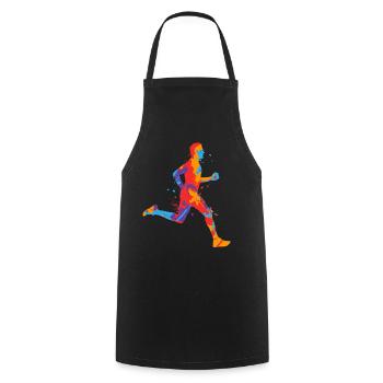 Running Colorful Jogging Men's Kids Boys Runner - Cooking Apron - black - Front - AI Model Male 185 dark (185cm)
