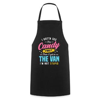 Candy First The Van Stupid Funny Sarcastic Graphic - Kochschürze - Schwarz - Vorne - AI Model Male 185 dark (185cm)