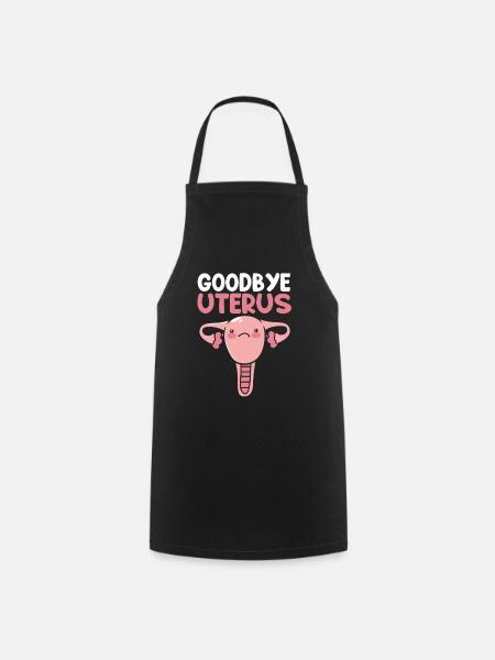 Eierstock Hysterektomie Uterus Gebärmutter - Kochschürze - Schwarz