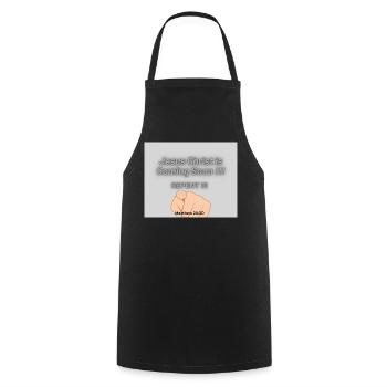 Jesus Christ Is Coming Soon !!! - Cooking Apron - black - Front - AI Model Male 185 dark (185cm)