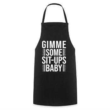 Gym Junkies Gimme Some Sit-Ups Calisthenics - Cooking Apron - black - Front - AI Model Male 185 dark (185cm)