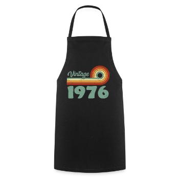 Vintage 1976 Retro Mountain Geburtstag 1976 - Kochschürze - Schwarz - Vorne - AI Model Male 185 dark (185cm)