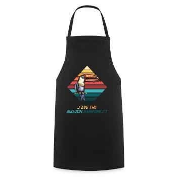 Sava – Save the rainforest - Cooking Apron - black - Front - AI Model Male 185 dark (185cm)