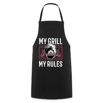BBQ Grilling Meat Smoking Barbecue - Kochschürze - Schwarz - Vorne - AI Model Male 185 dark (185cm)