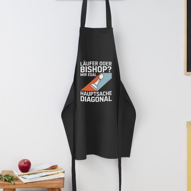 Läufer oder Bishop? Diagonal-Humor Kochschürze