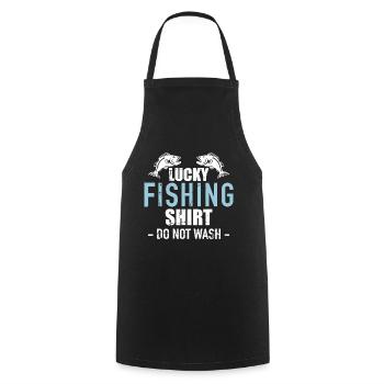 Lucky Fishing Shirt Do Not Wash - Cooking Apron - black - Front - AI Model Male 185 dark (185cm)