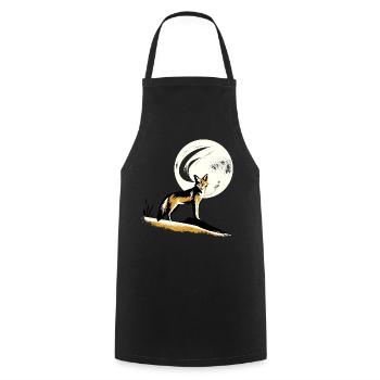 Jackal in the moonlight - Cooking Apron - black - Front - AI Model Male 185 dark (185cm)