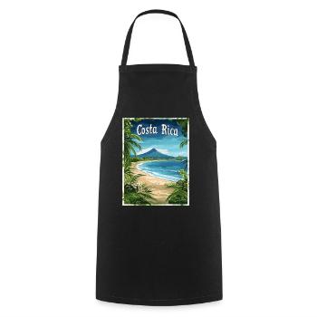 Paysage des plages tropicales du Costa Rica - Tablier de cuisine - noir - Devant - AI Model Male 185 dark (185cm)