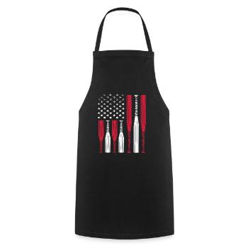 Drapeau américain fabriqué à partir de battes de baseball - Tablier de cuisine - noir - Devant - AI Model Male 185 dark (185cm)