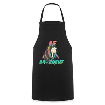 Fête de nerds de la licorne Be Different - Tablier de cuisine - noir - Devant - AI Model Male 185 dark (185cm)