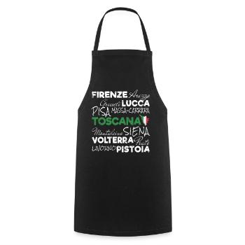 Toskana Retro Schriftzug Italy Urlaub Souvenir - Kochschürze - Schwarz - Vorne - AI Model Male 185 dark (185cm)