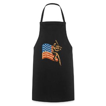 Joueur de baseball Waffle USA Drapeau - Tablier de cuisine - noir - Devant - AI Model Male 185 dark (185cm)