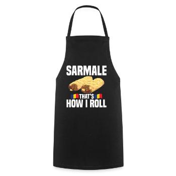 Sarmale, so mache ich Rumänisches Gericht Snack - Kochschürze - Schwarz - Vorne - AI Model Male 185 dark (185cm)